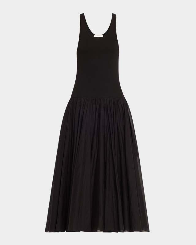 Double-Layered Crinoline Maxi Dress